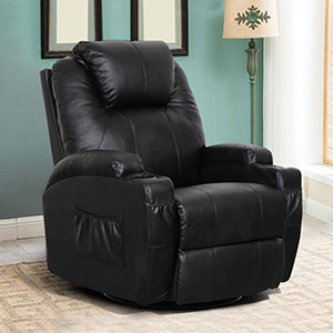 Esright Massage Recliner Chair Heated RU Leather