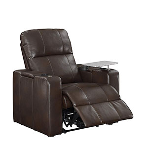 Human Touch Perfect Chair "PC-420" Premium Full Grain Leather Hand-Crafted Zero-Gravity Walnut Manual Recliner